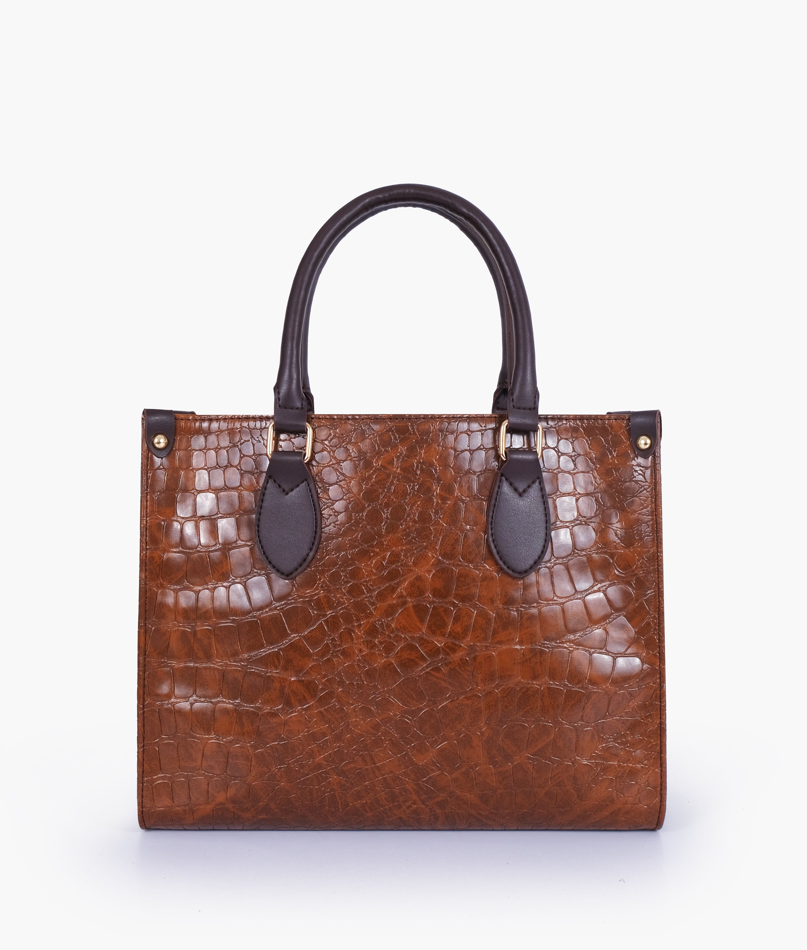 Brown on-the-go crocodile handbag – RTW Creation