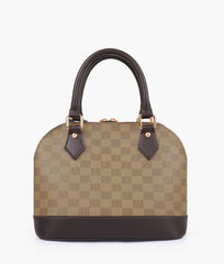 Brown dome satchel handbag