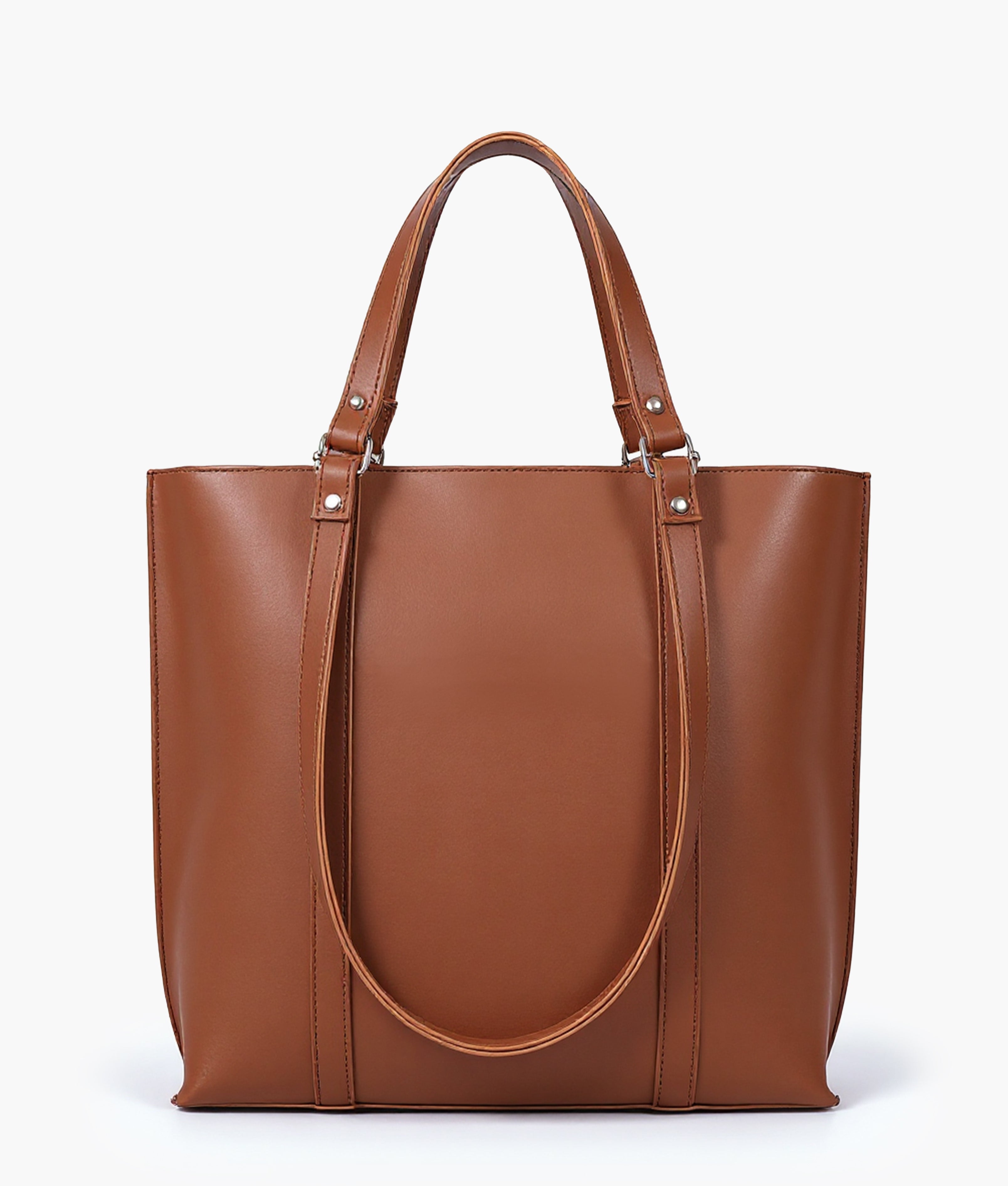 Brown double-handle tote bag