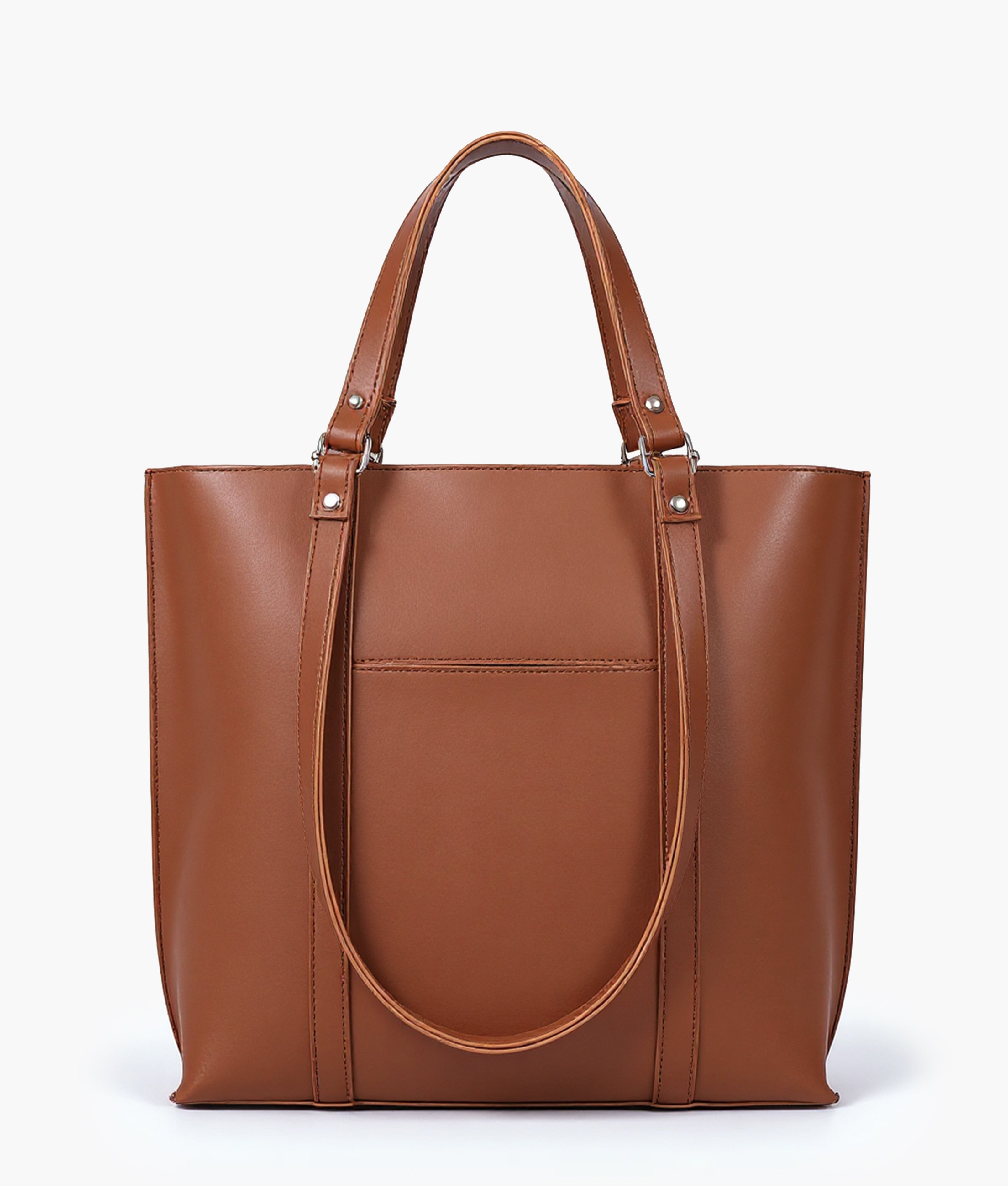 Brown double-handle tote bag