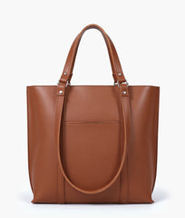 Brown double-handle tote bag