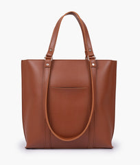 Brown double-handle tote bag - front