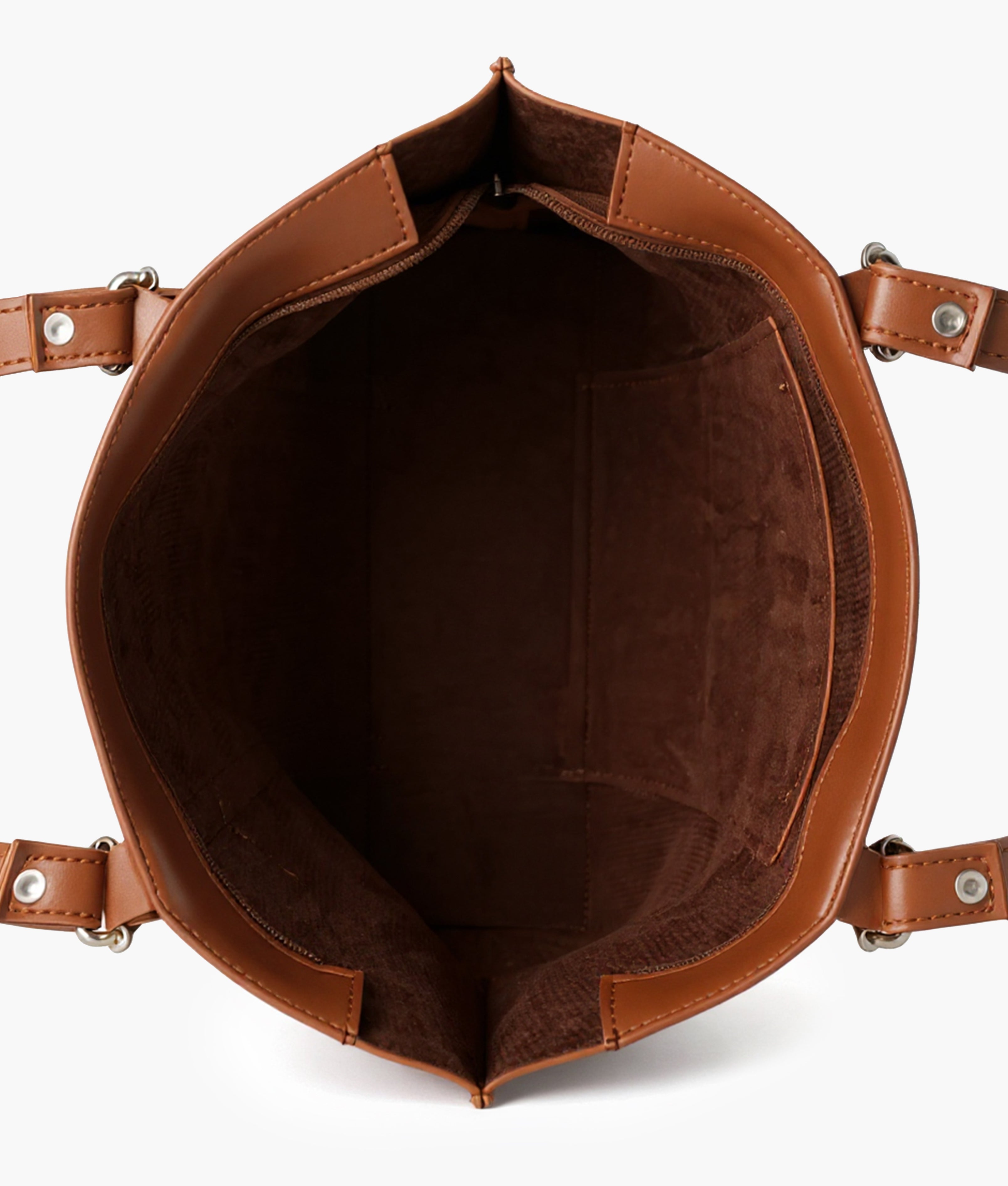 Brown double-handle tote bag
