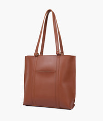 Brown double-handle tote bag - quarter 2
