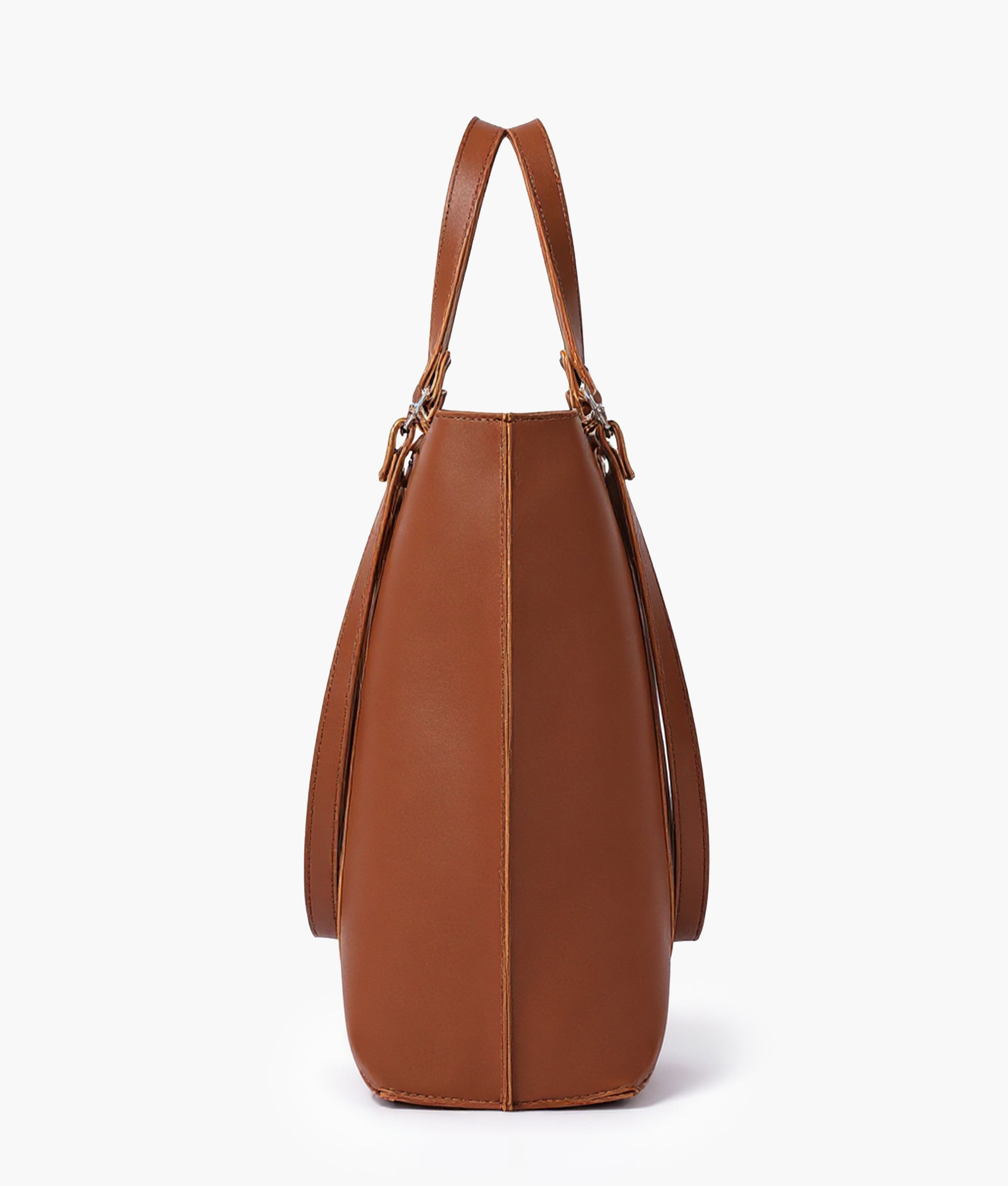 Brown double-handle tote bag