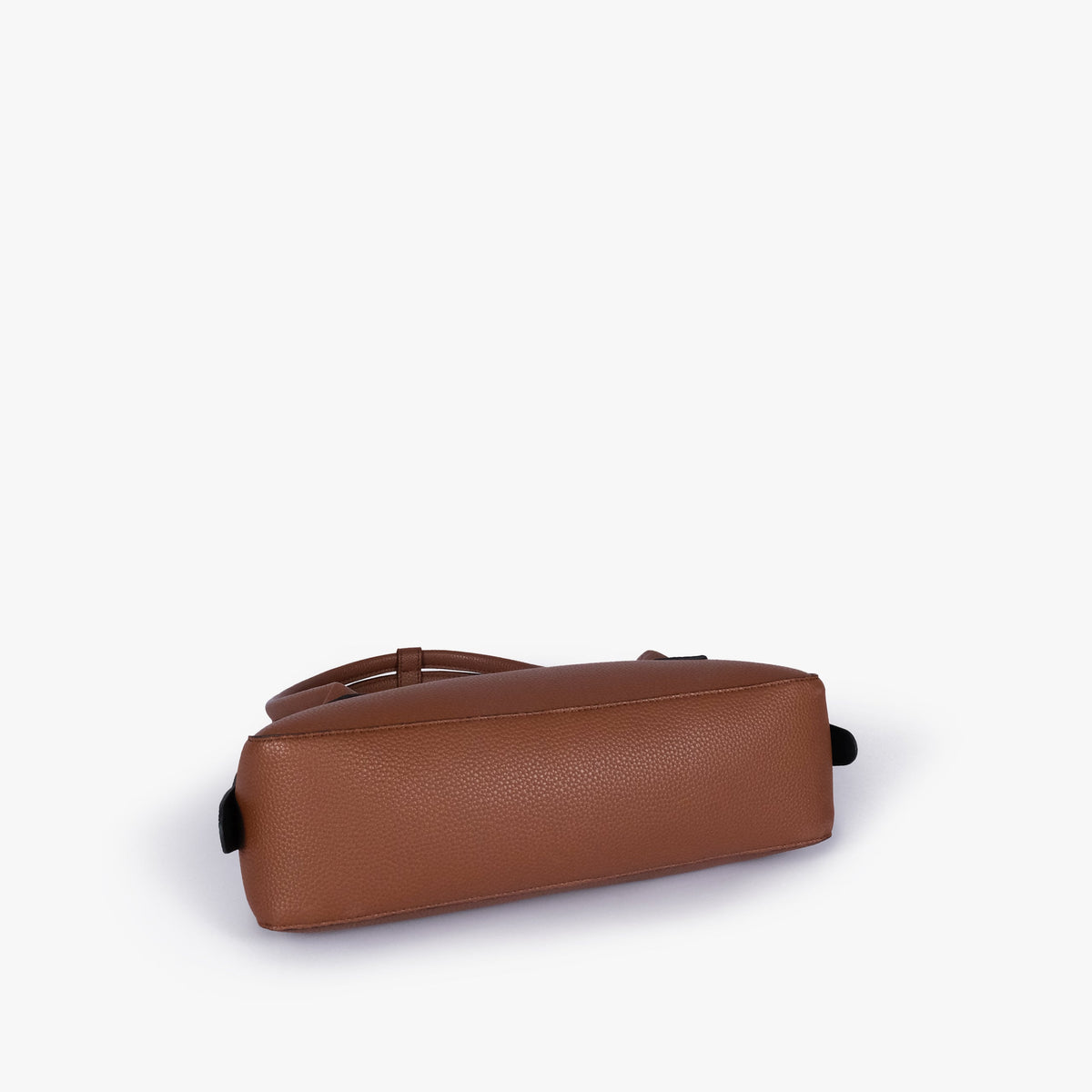 Base of brown east-west baguette bag