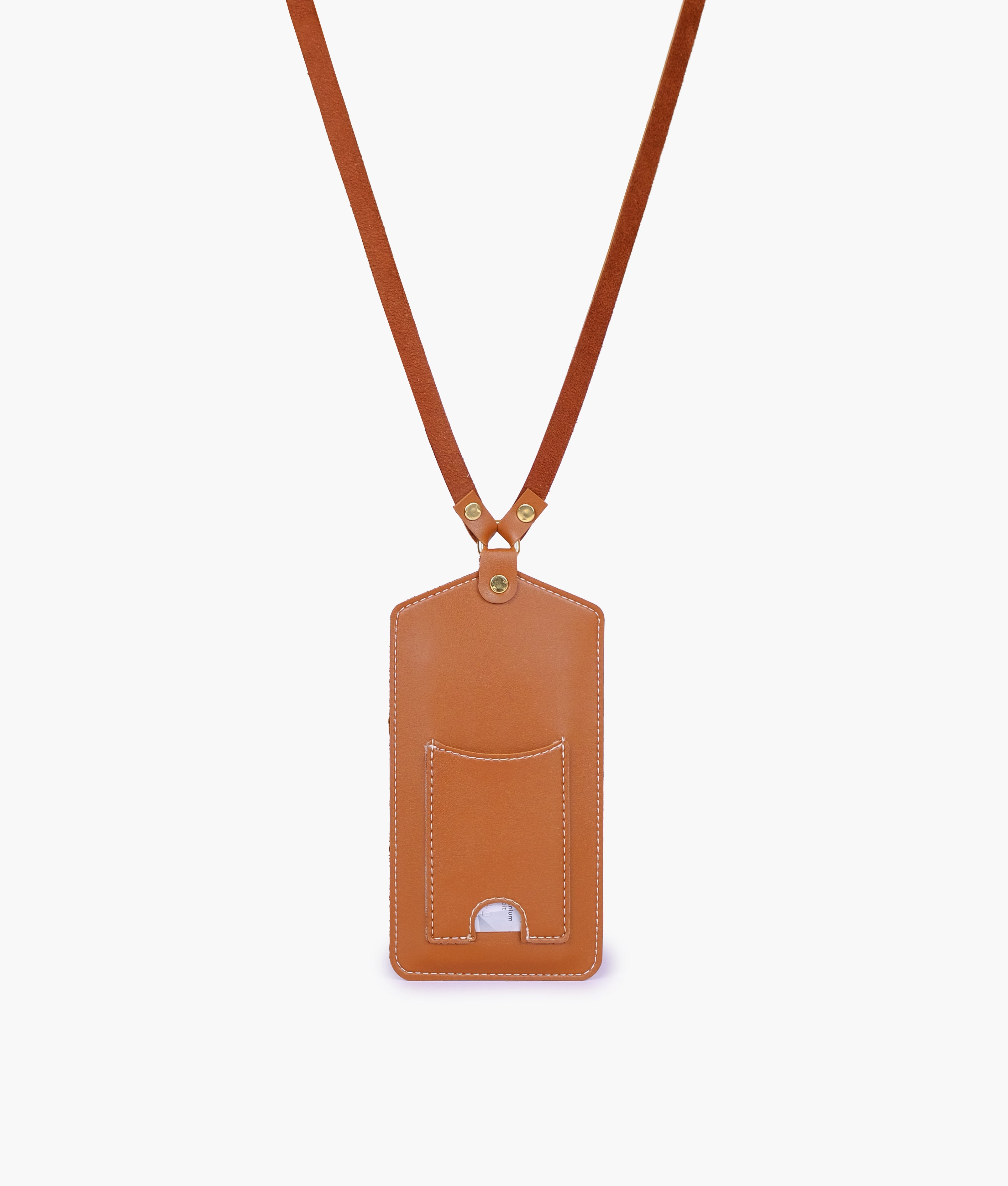Brown easy carry mobile pouch