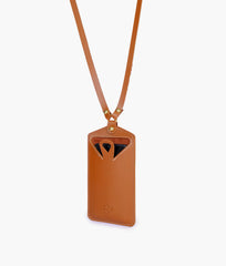 Brown easy carry mobile pouch