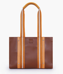 Brown long strap tote bag