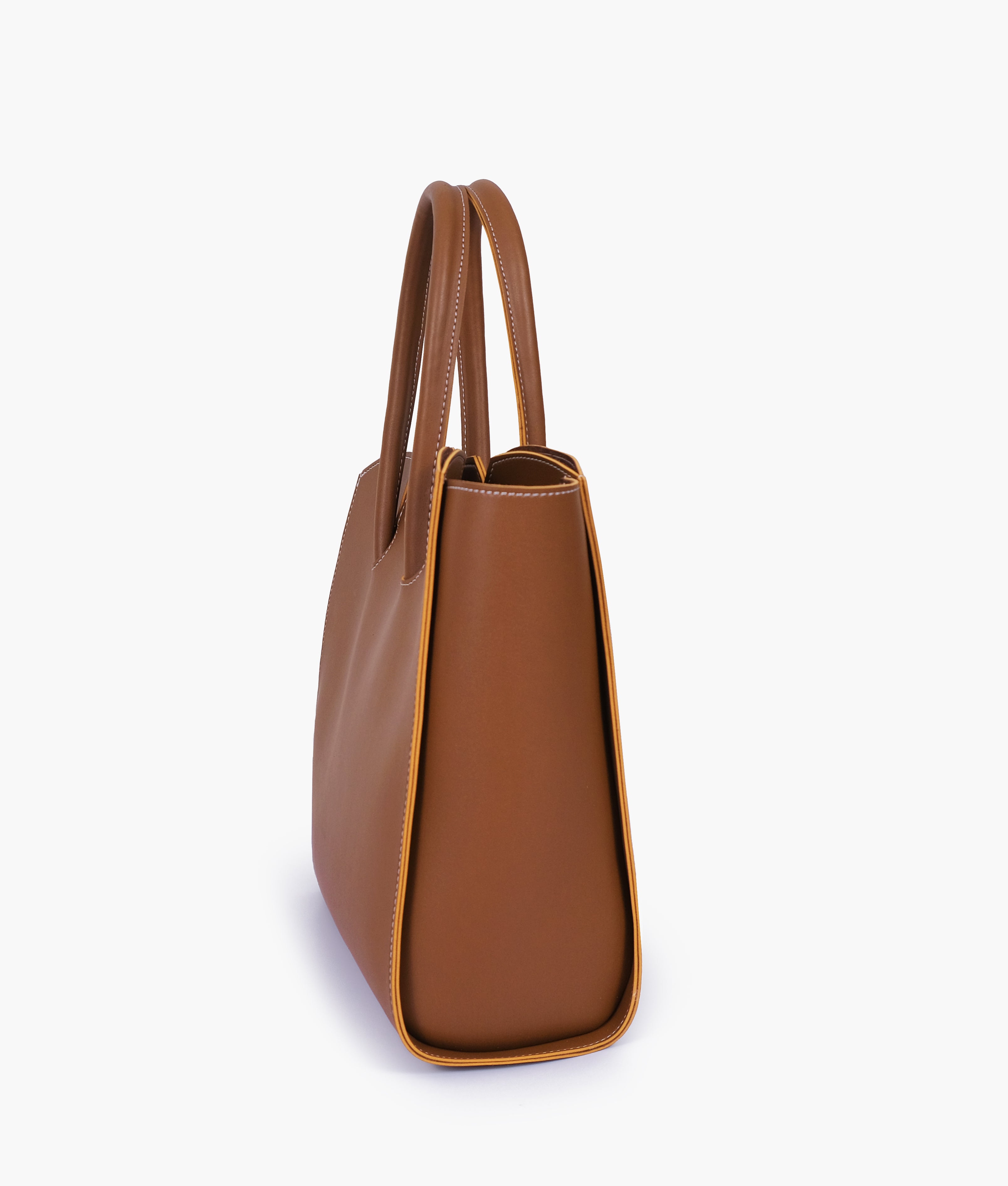 Brown tote bag with multiple compartments