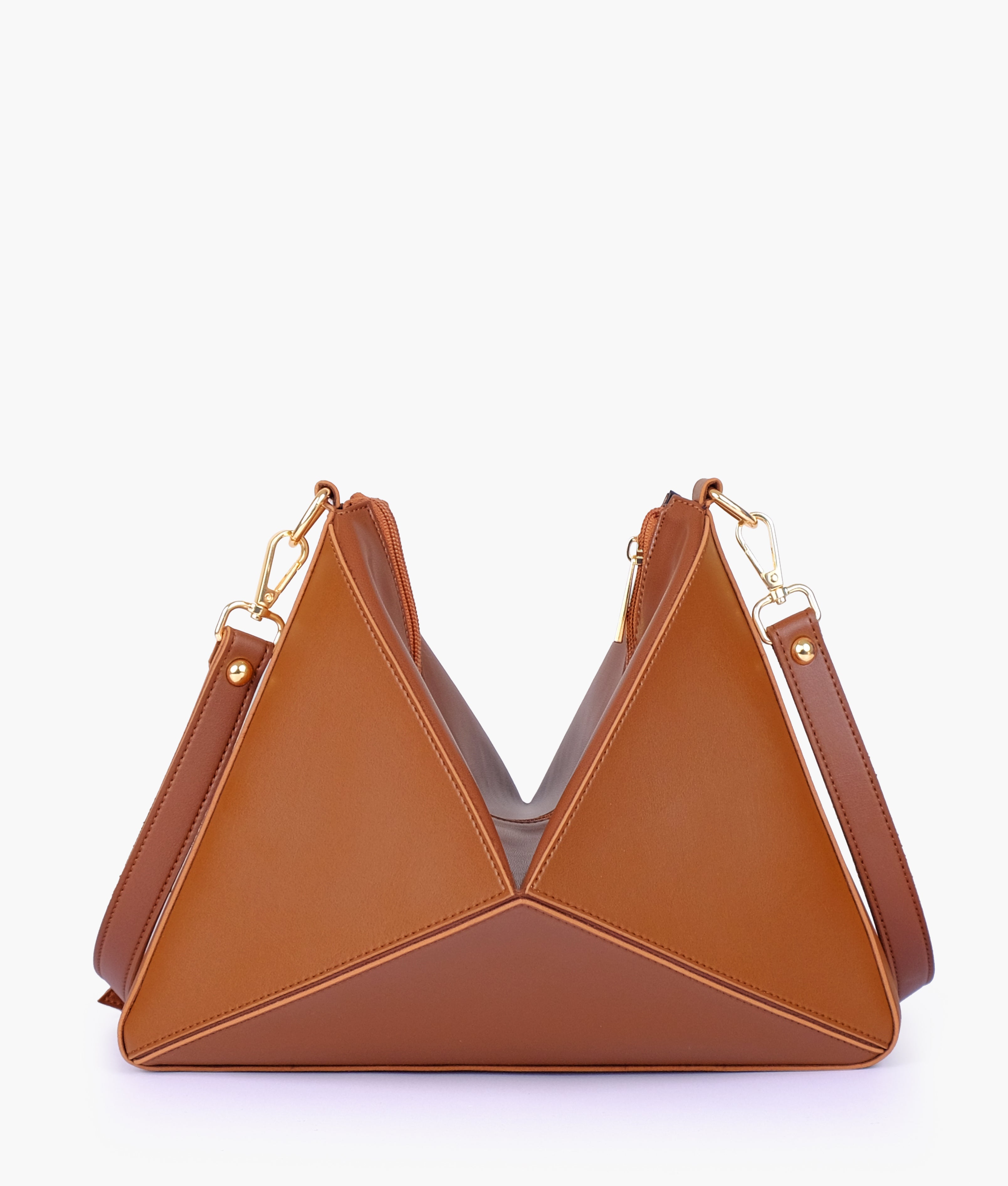 Brown triangle flex bag