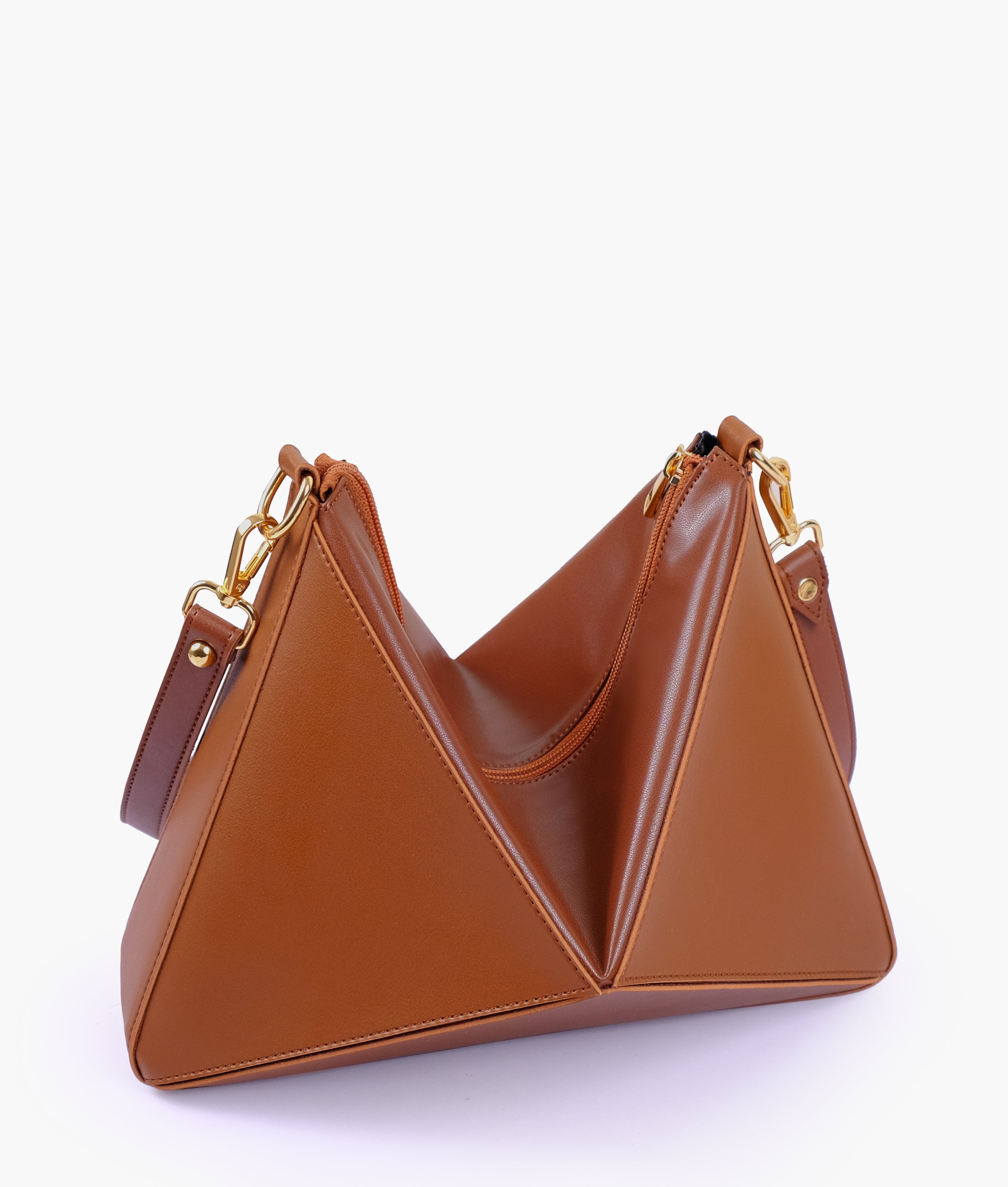 Brown triangle flex bag