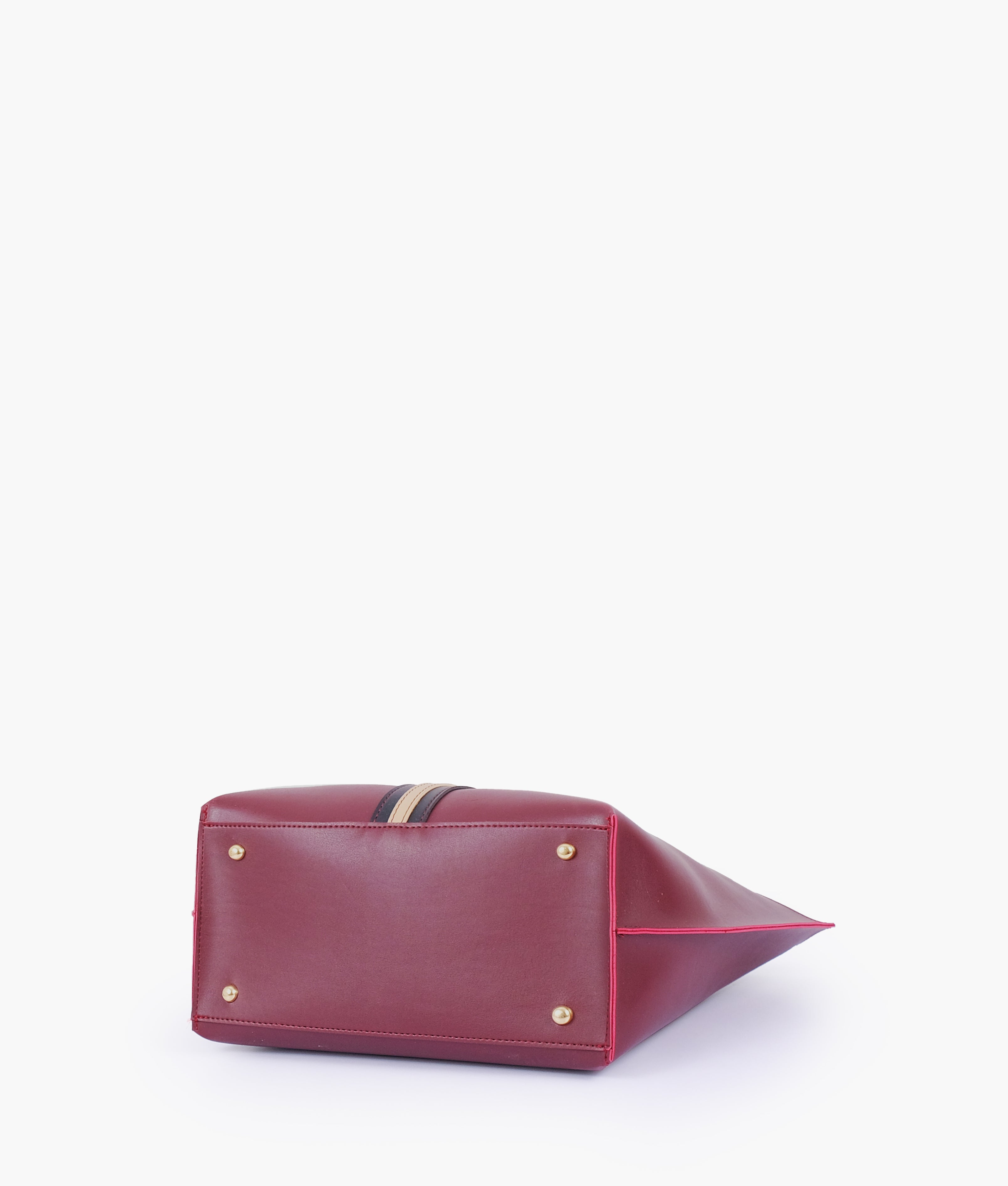 Burgundy centre-stripe tote bag