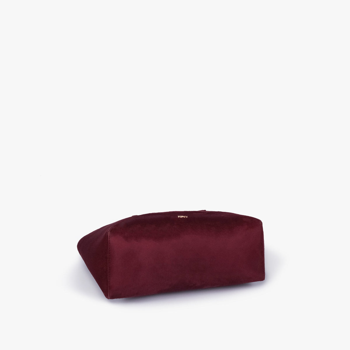 Base of Burgundy suede Arc tote bag