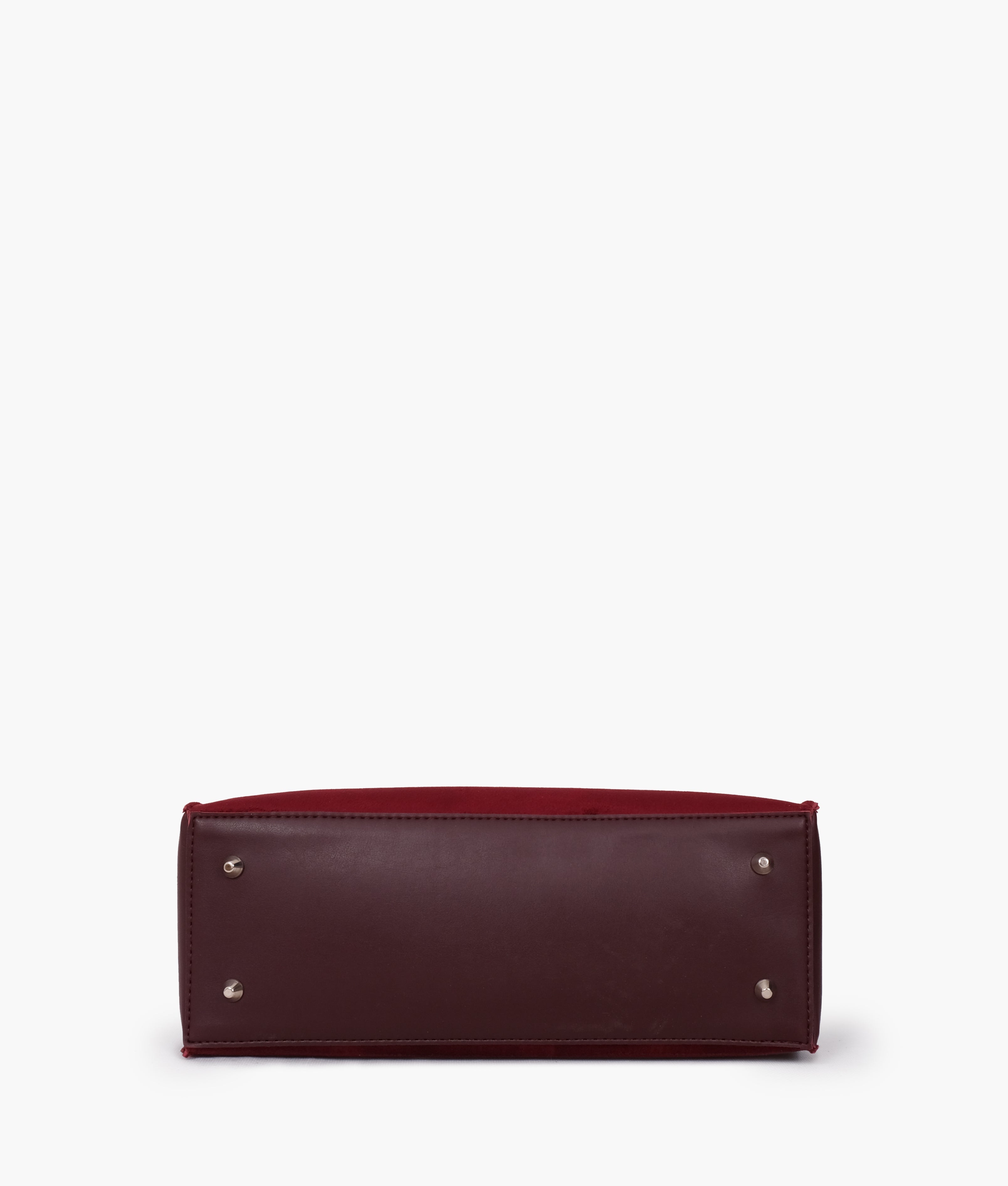 Burgundy suede satchel tote bag
