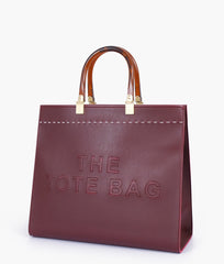 Burgundy signature tote bag