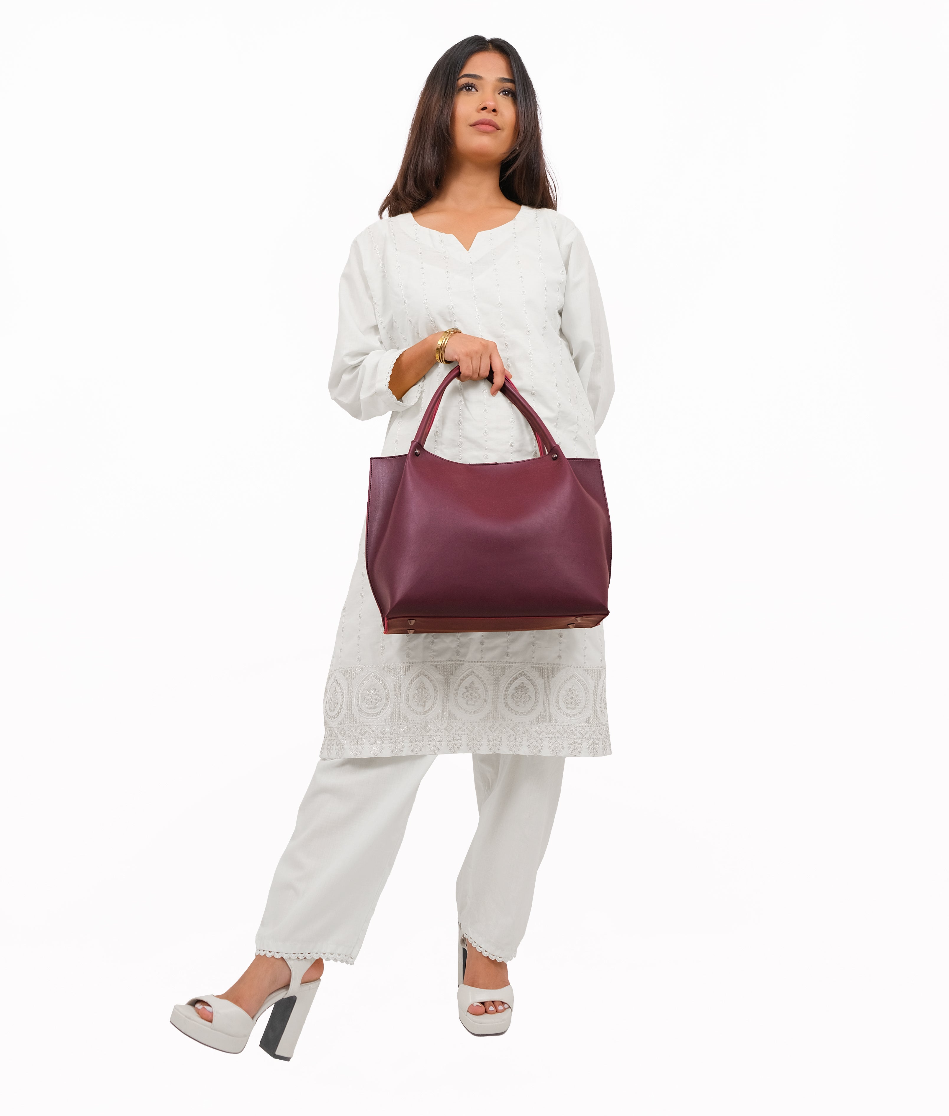 Burgundy tote bag