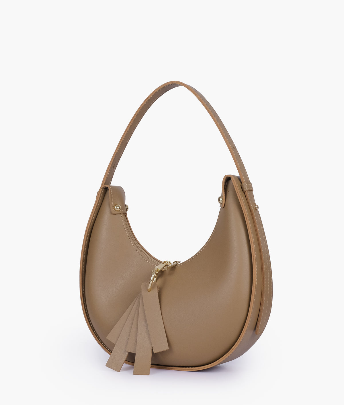 Coffee crescent hobo bag