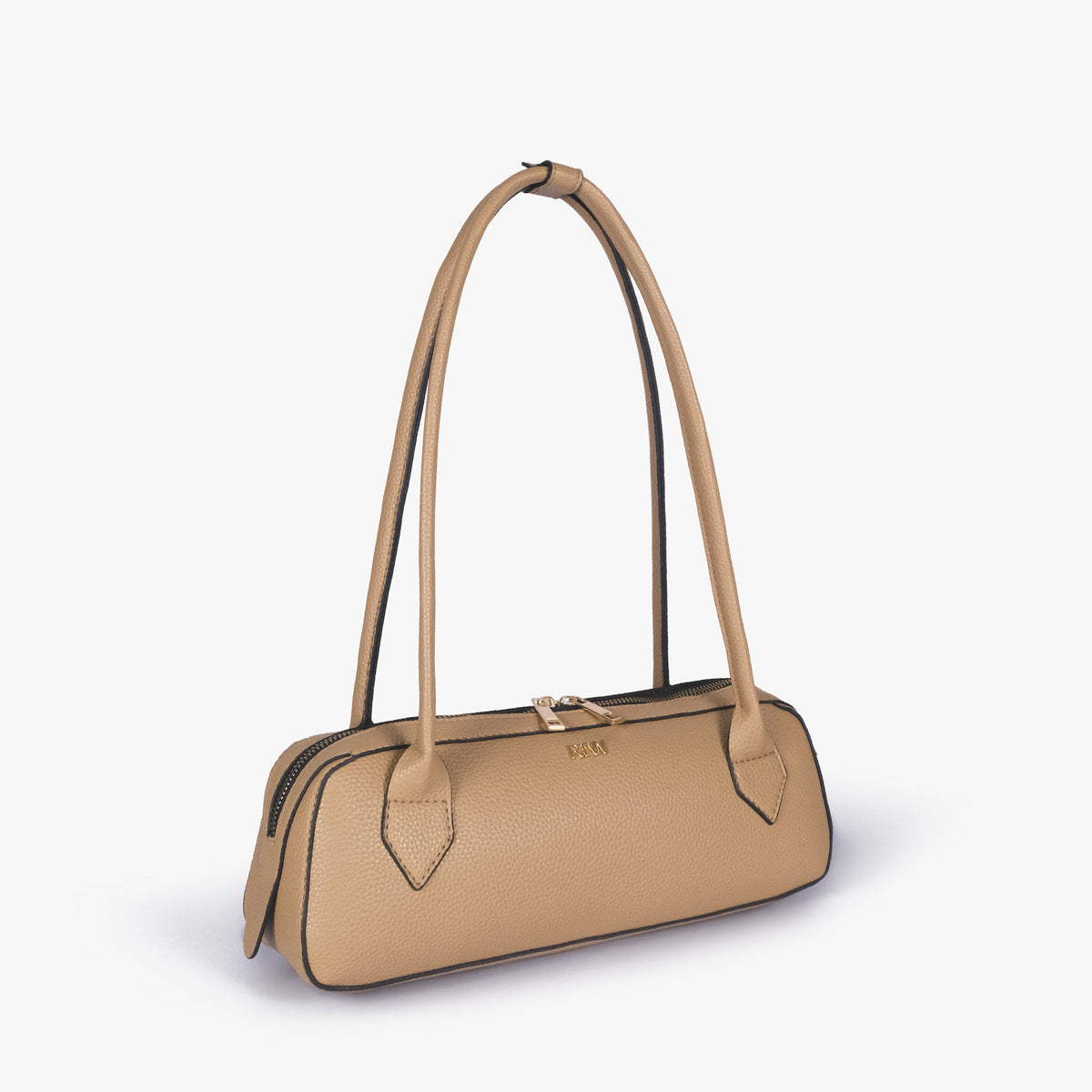 Coffee east-west baguette bag in three-quarter view