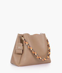 Coffee handbag with braided handle