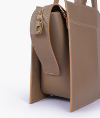 Coffee trapeze top-handle bag