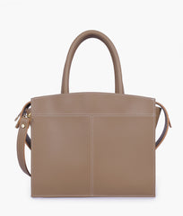 Coffee trapeze top-handle bag