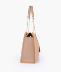 Coffee zig-zag pattern tote