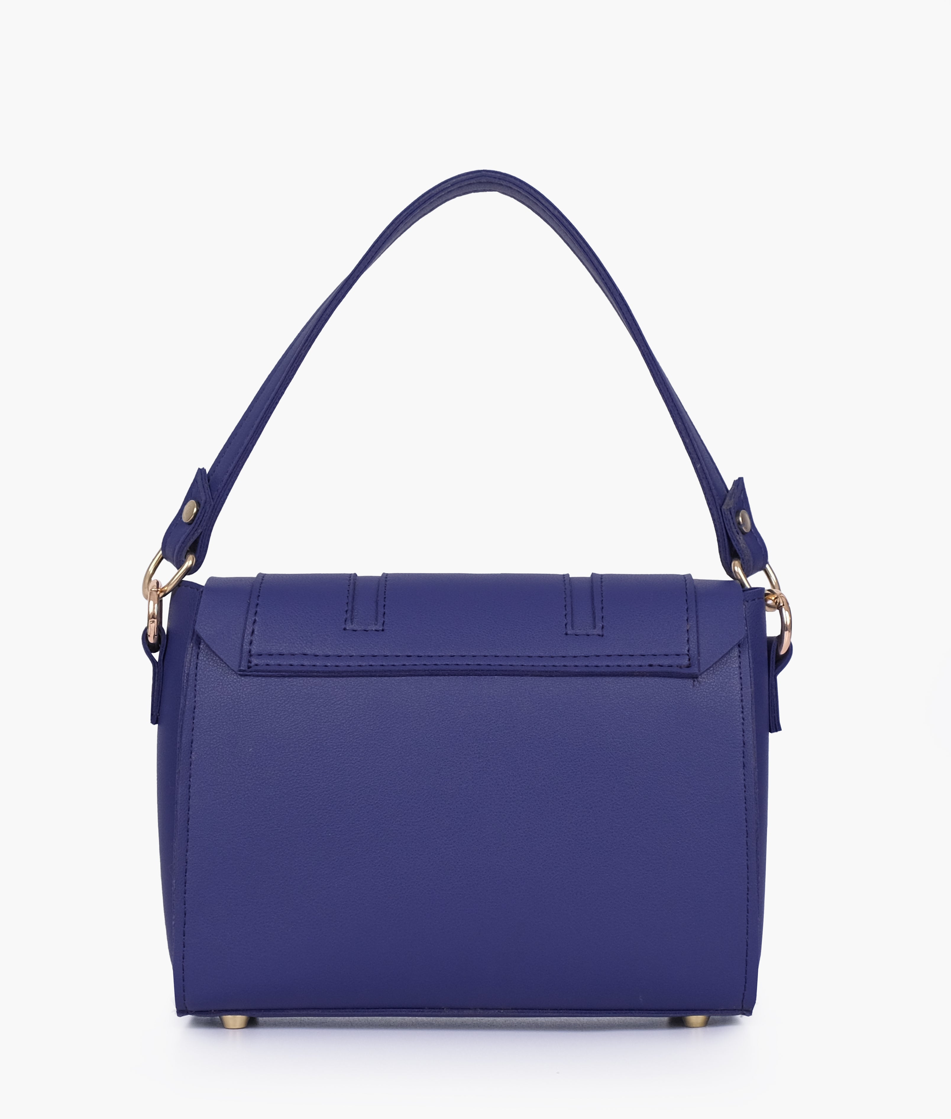 Dark blue compact top-handle cross-body bag