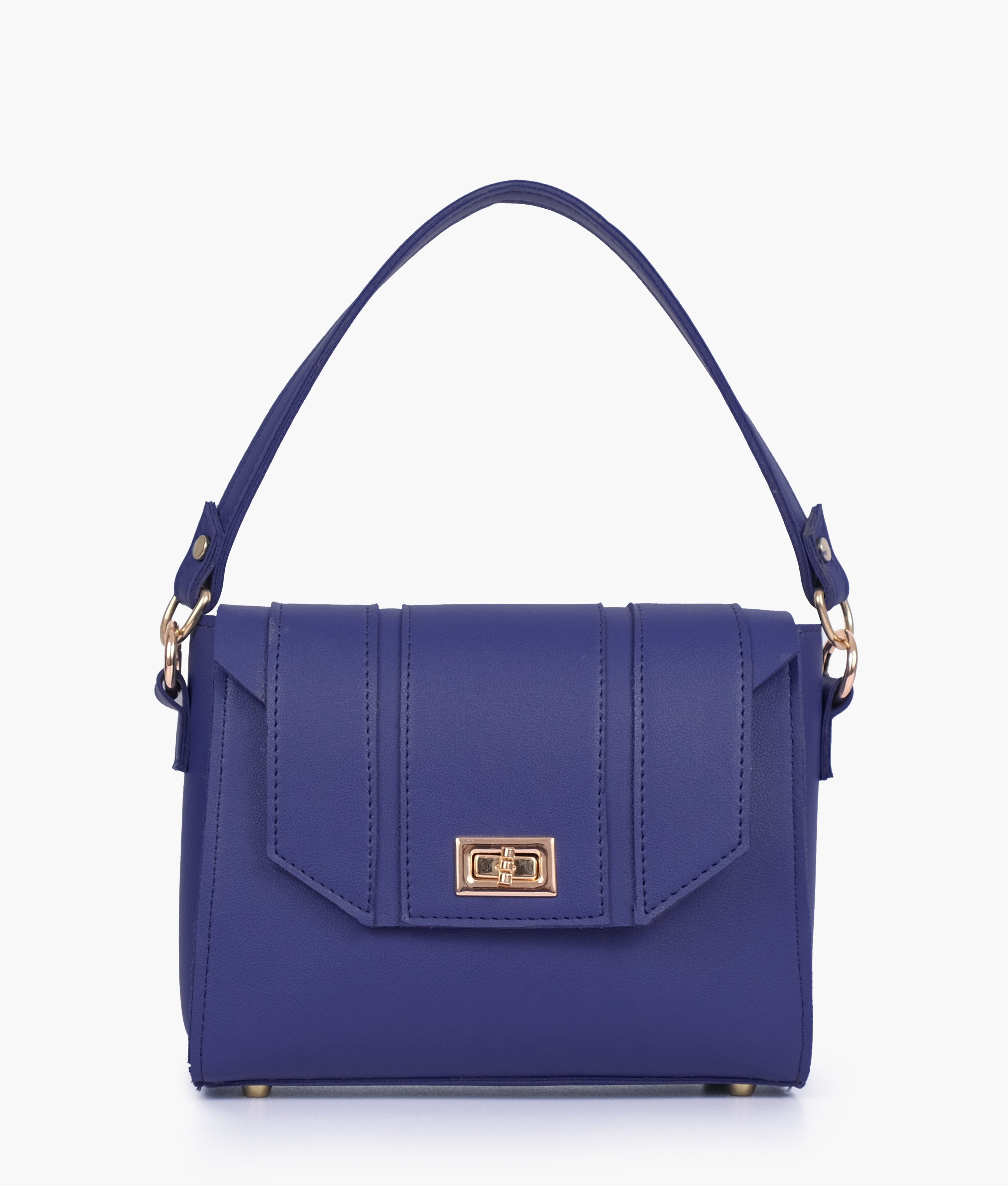 Dark blue compact top-handle cross-body bag