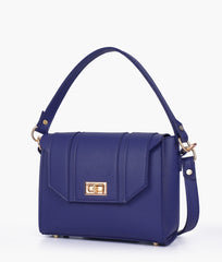 Dark blue compact top-handle cross-body bag