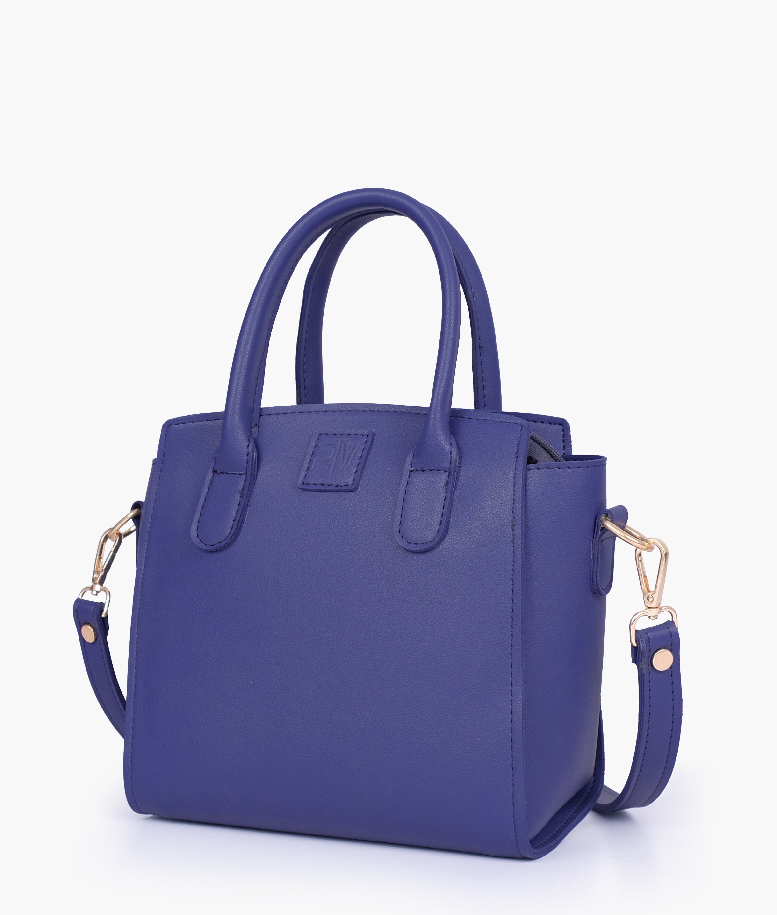 Dark blue top-handle mini handbag