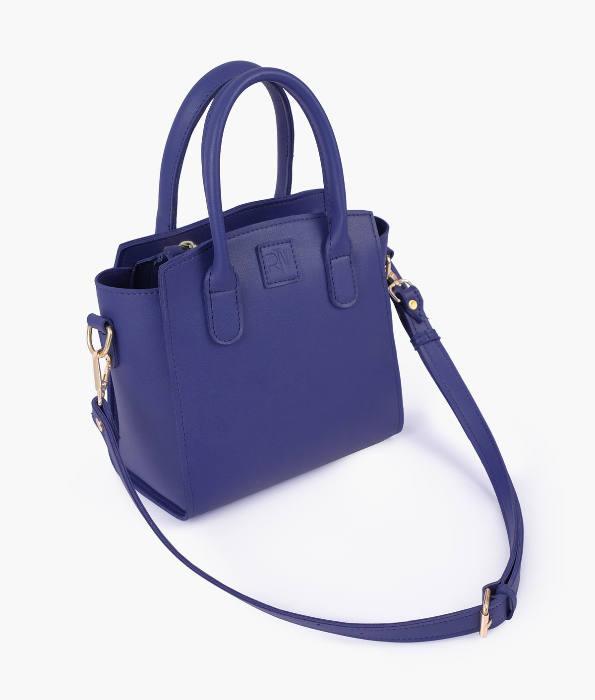 Dark blue top-handle mini handbag