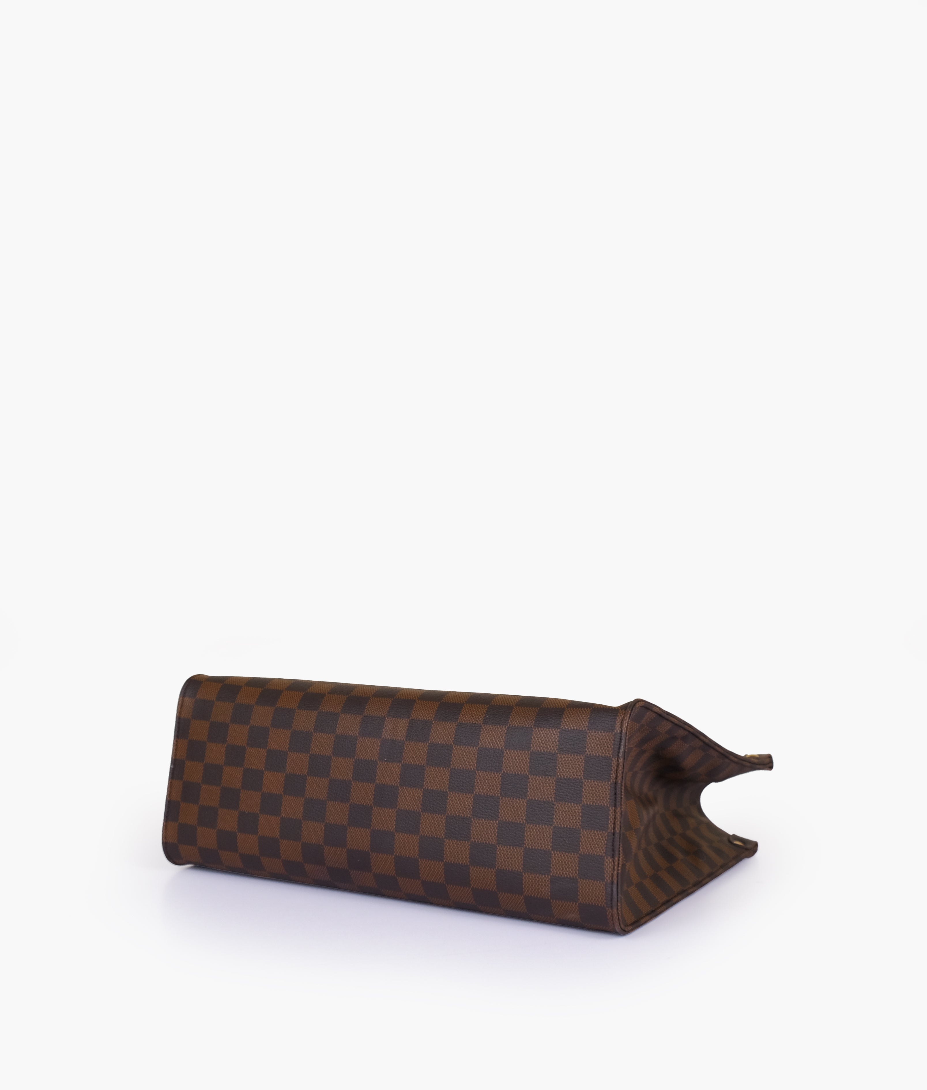 Dark brown checkered on-the-go handbag