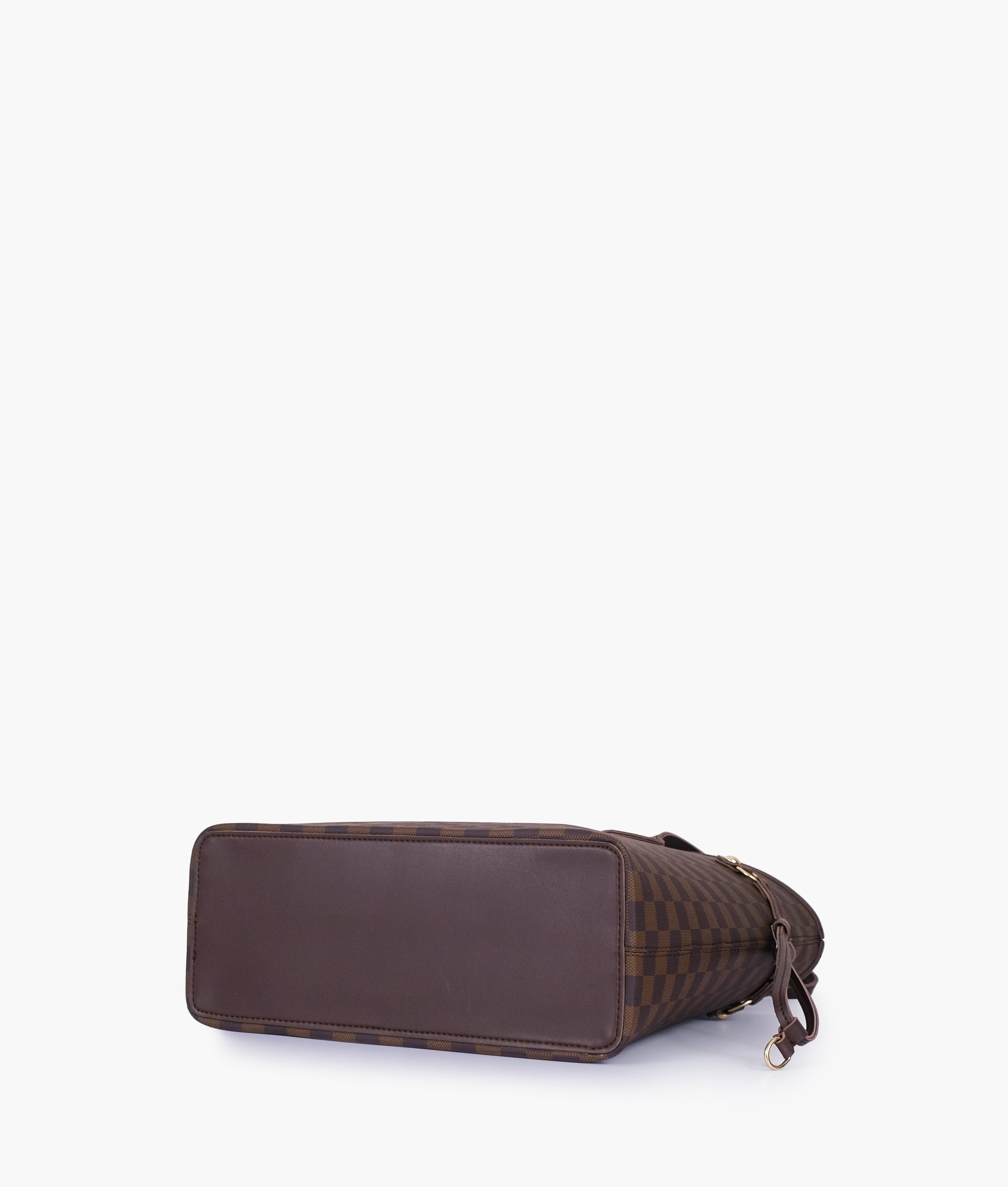 Dark brown checkered neverfull tote bag
