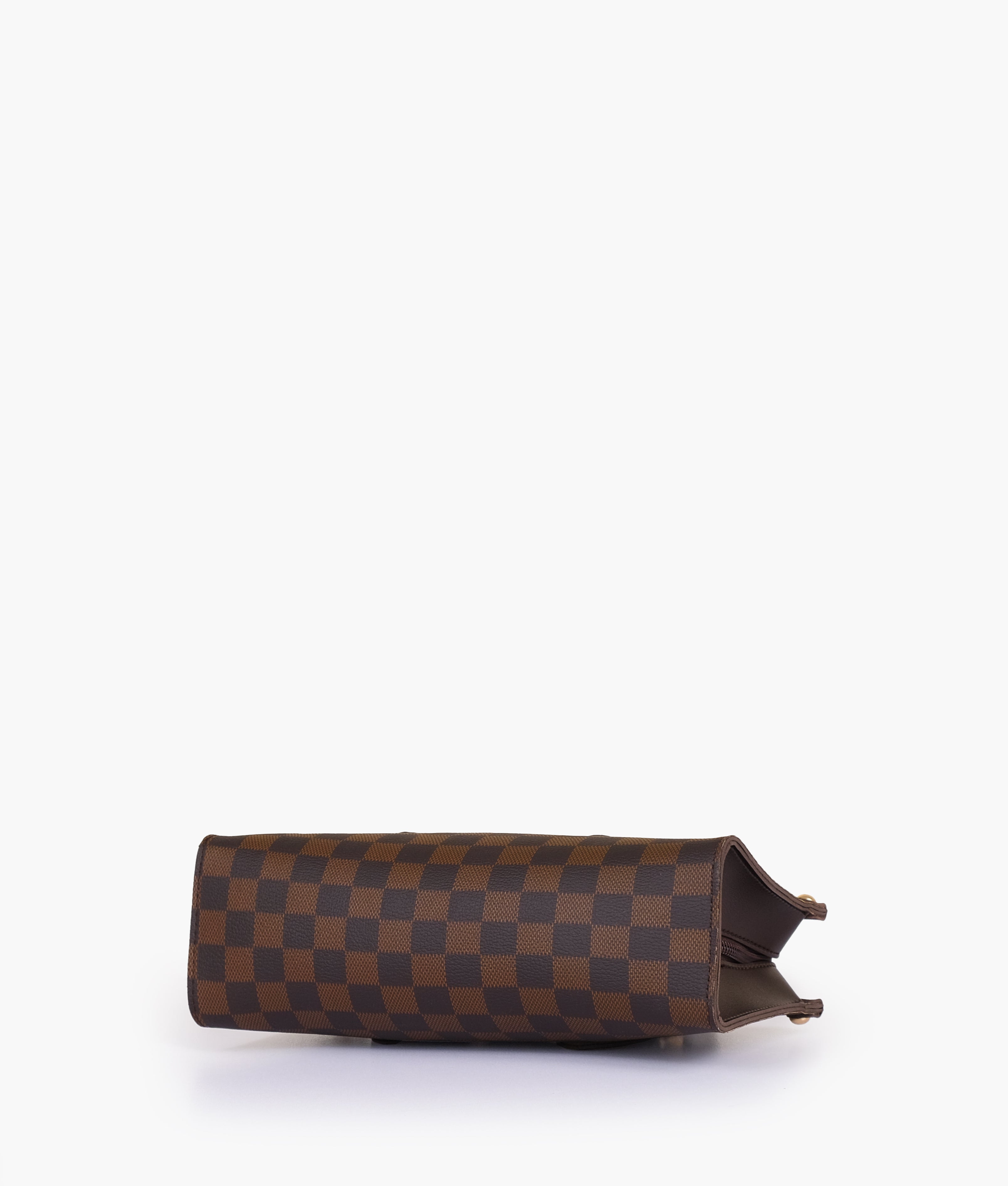 Dark brown checkered on-the-go mini bag