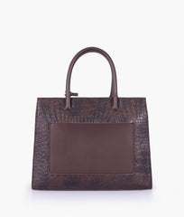 Dark brown crocodile vintage handbag