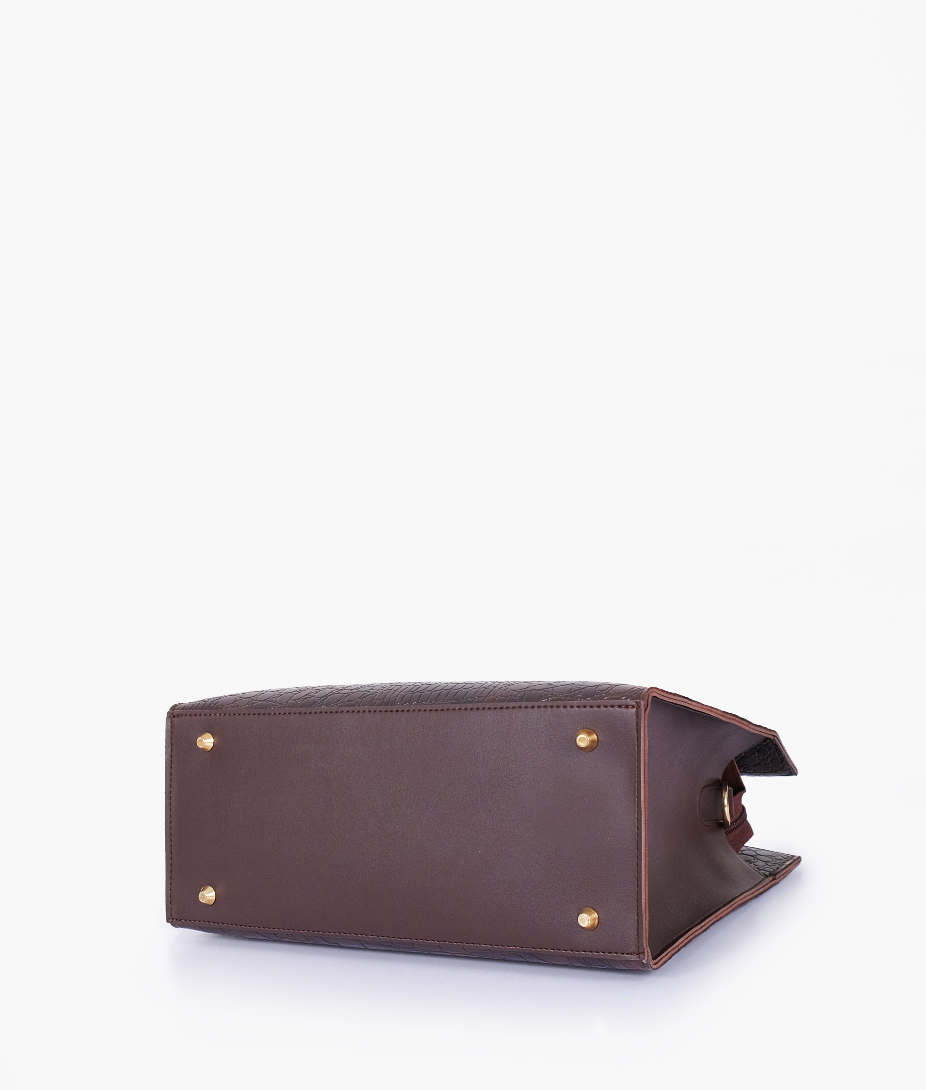 Dark brown crocodile vintage handbag