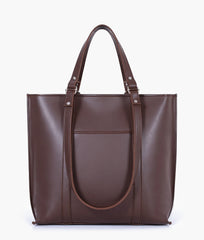 Dark brown double-handle tote bag