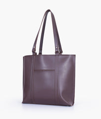 Dark brown double-handle tote bag - quarter 2