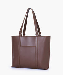 Dark brown double-handle tote bag