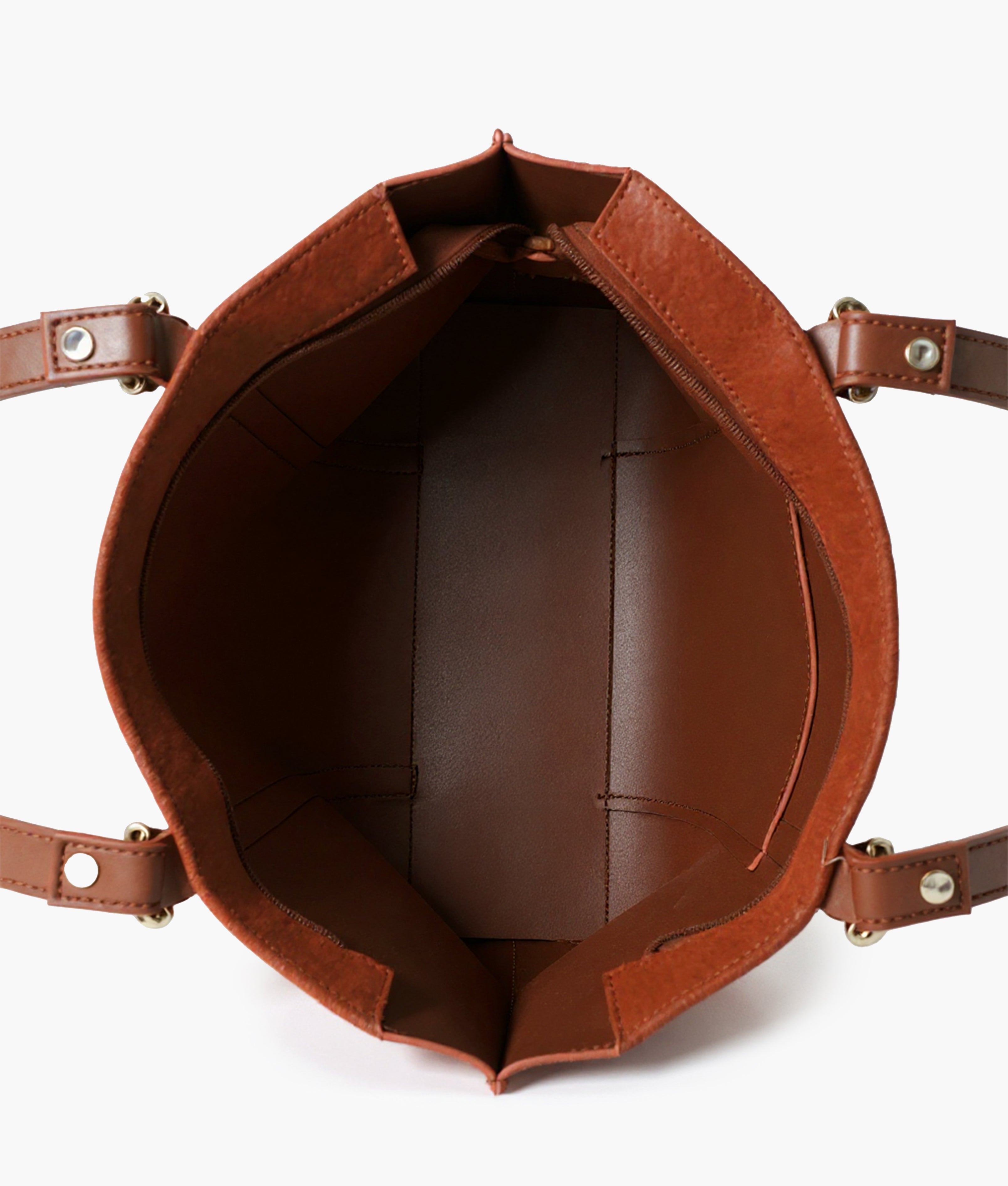 Dark brown suede double-handle tote bag