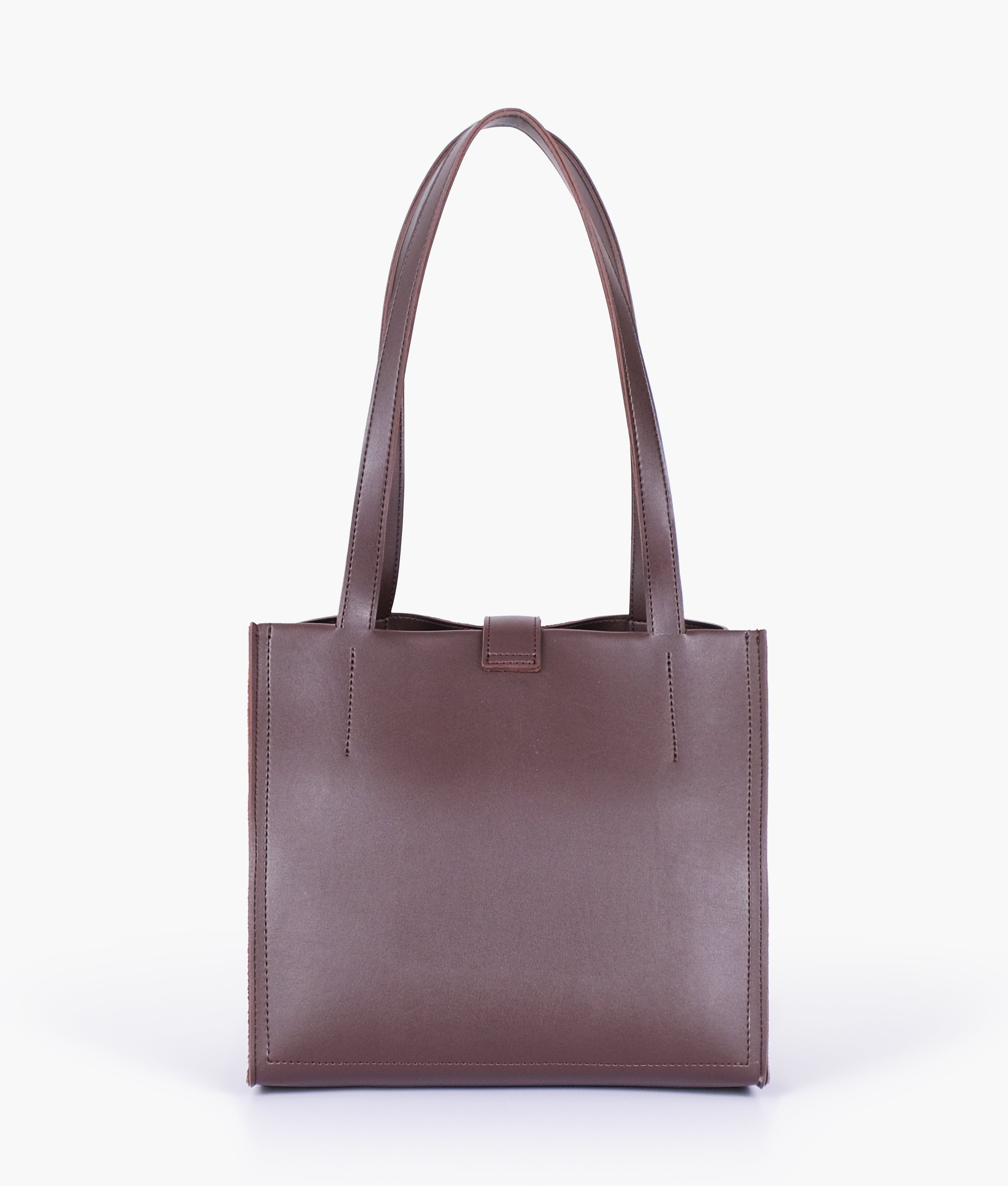 Dark brown suede mini tote bag