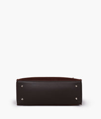 Dark brown suede satchel tote bag