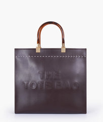 Dark brown signature tote bag