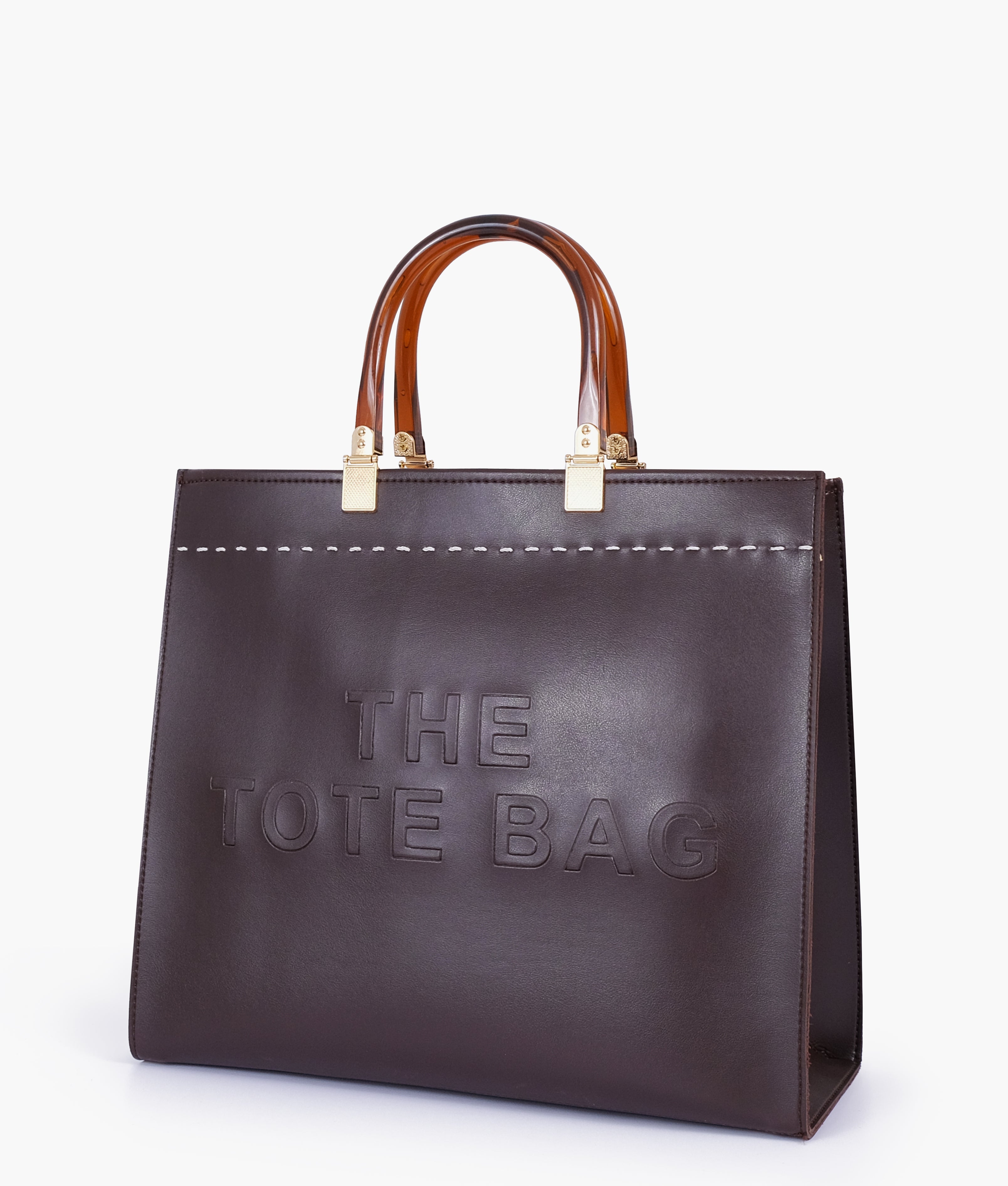 Dark brown signature tote bag