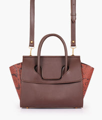 Dark brown trapeze handbag