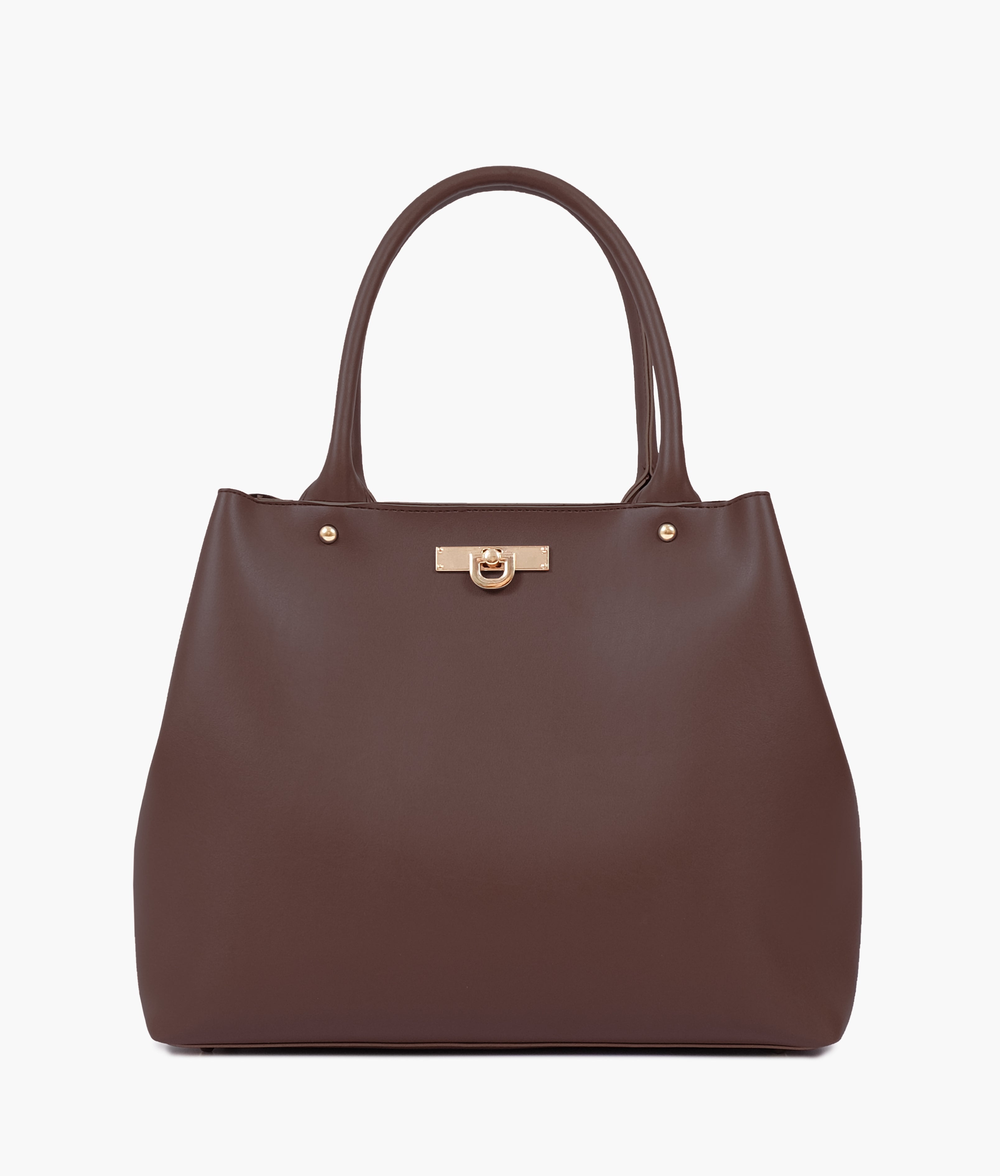 Dark brown zipper tote bag