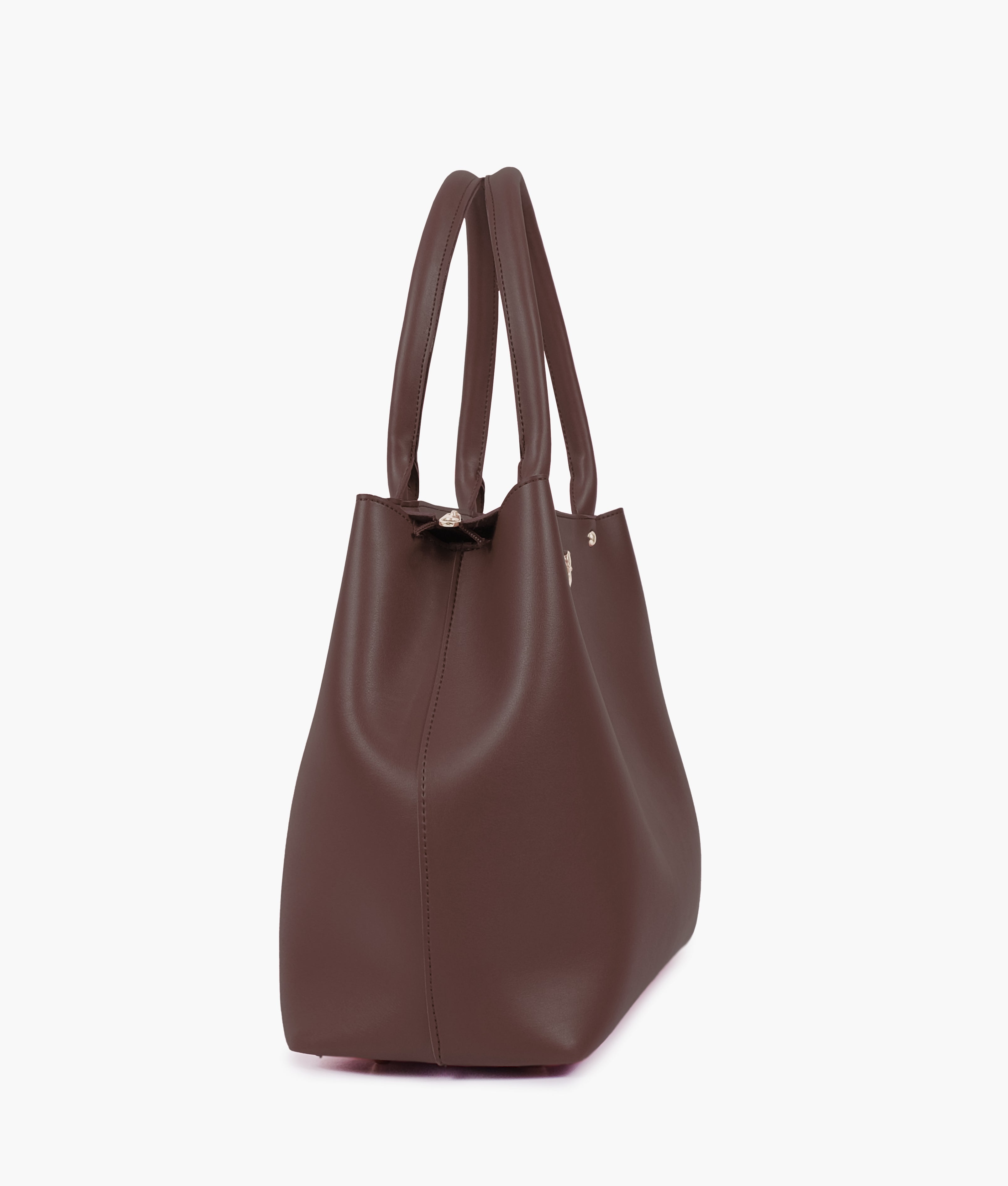 Dark brown zipper tote bag