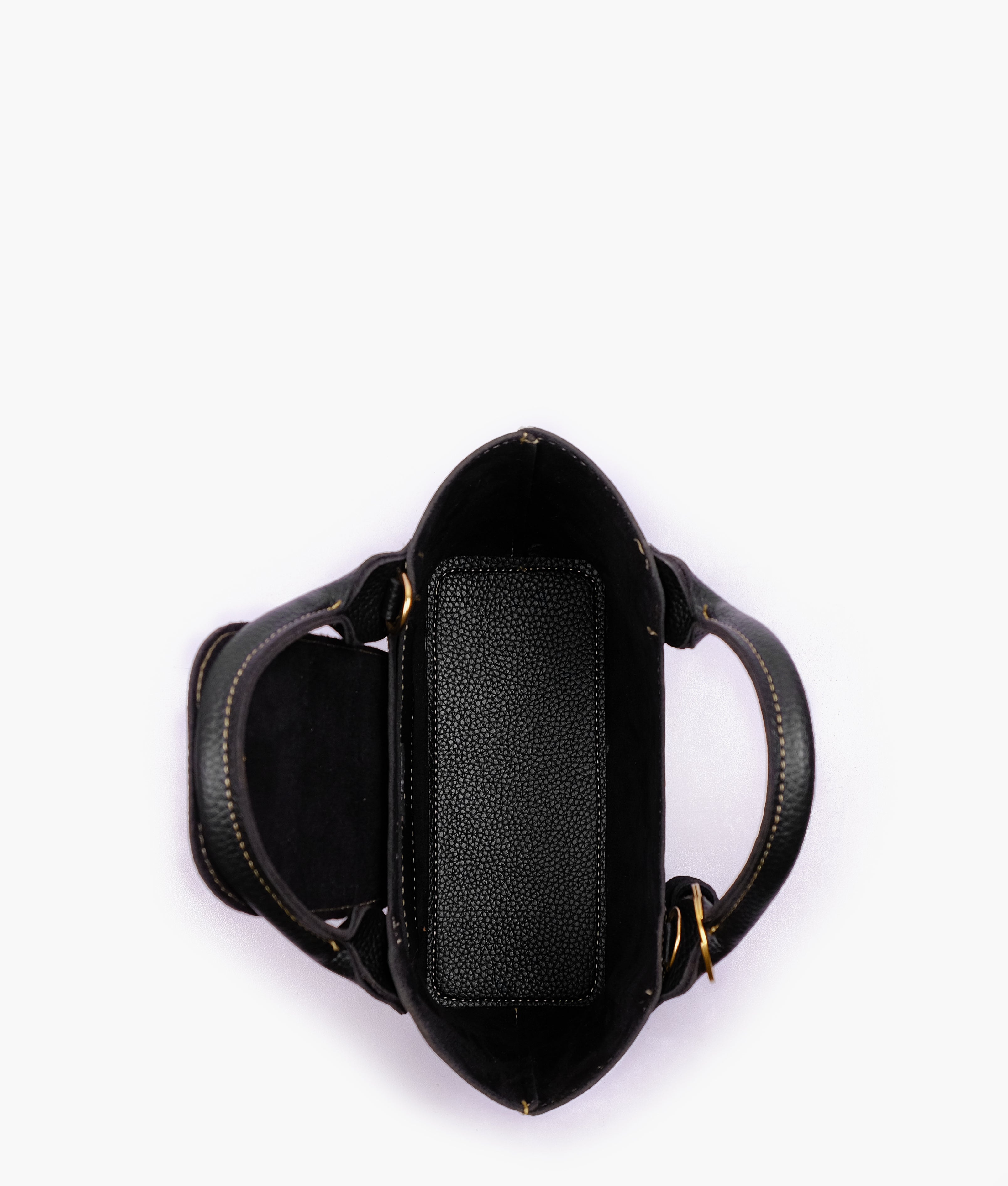 Black mini top-handle tote bag