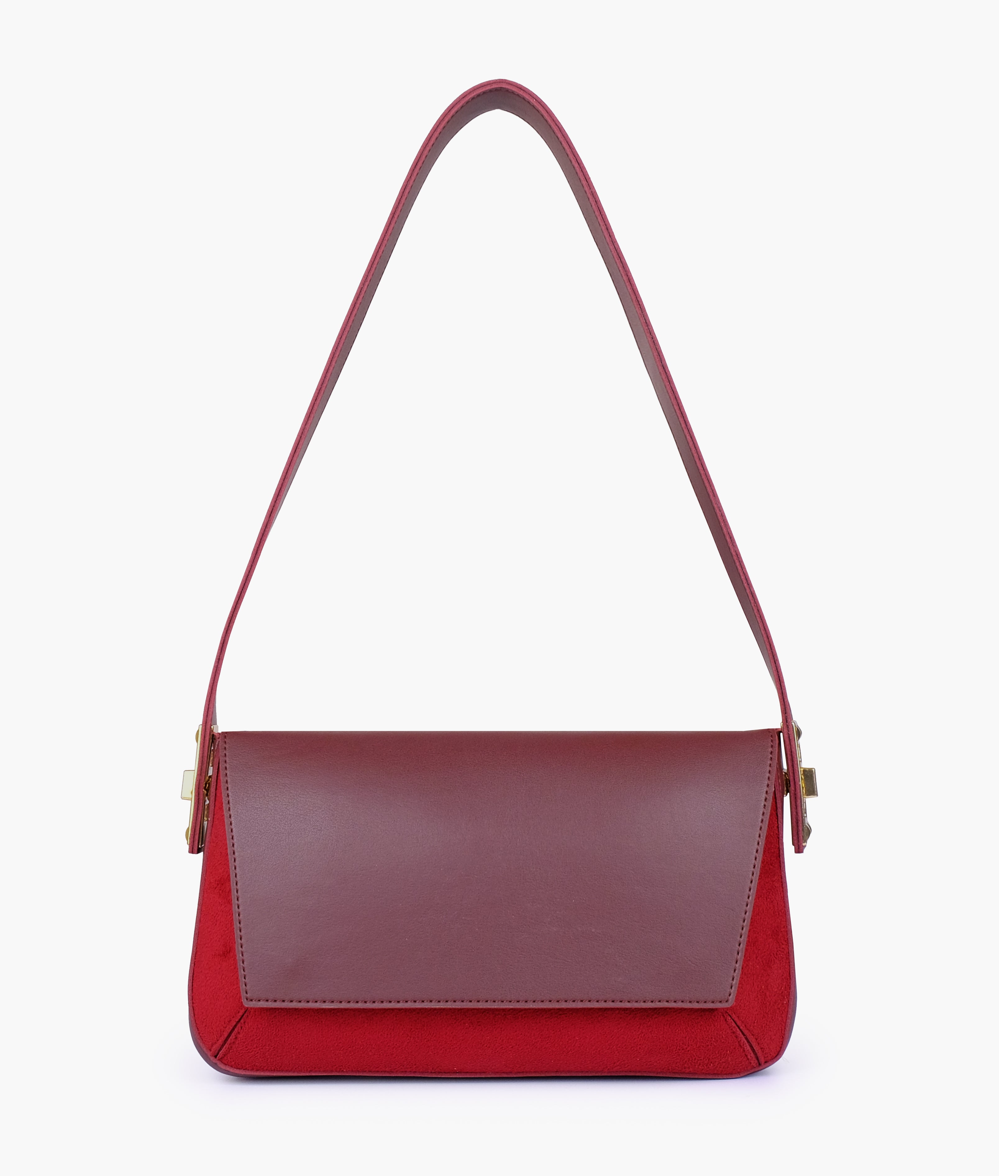 Burgundy mini flap bag